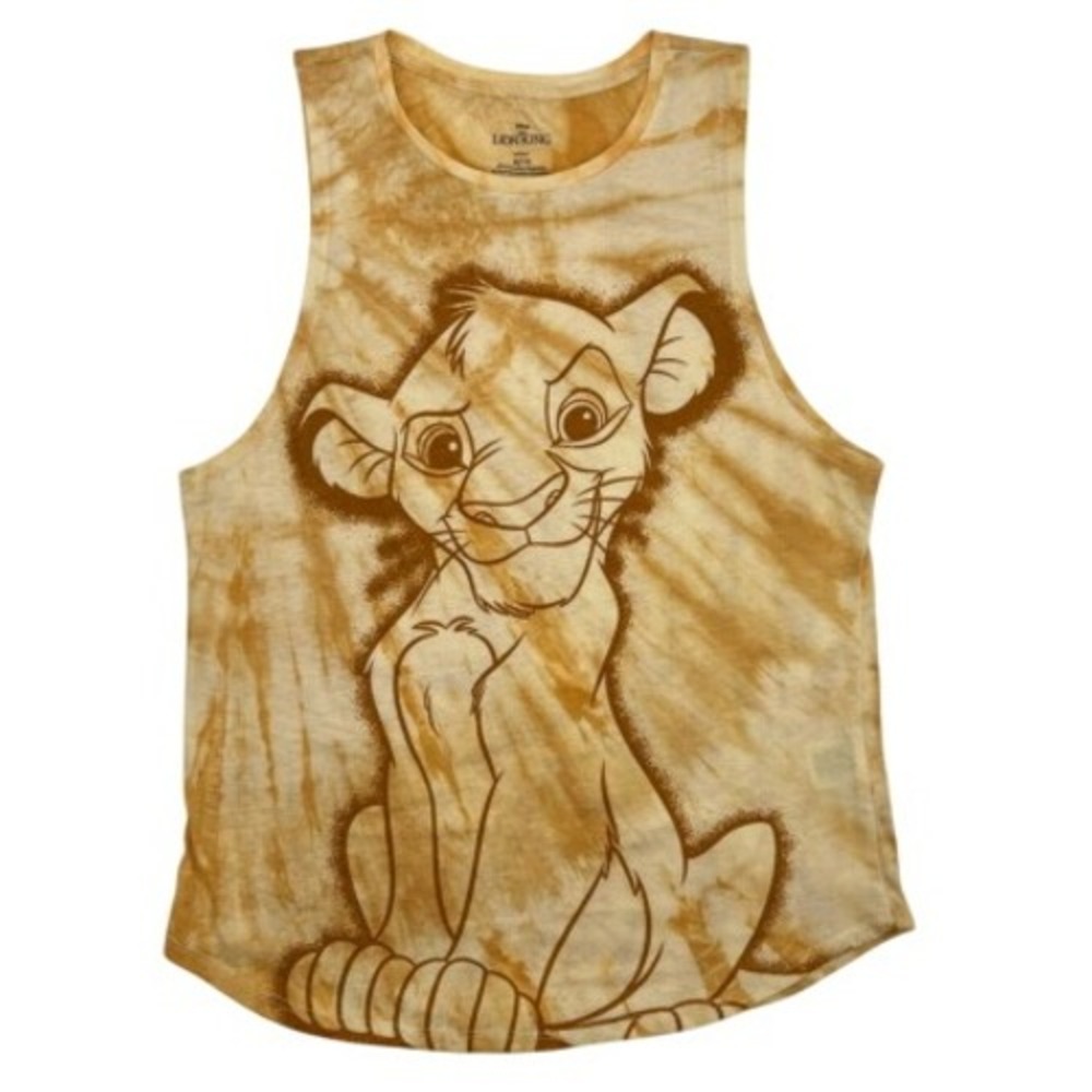 Disney LION KING Simba Yellow Tie Dye Tank Top Medium (7-9) Summer‎ Beach